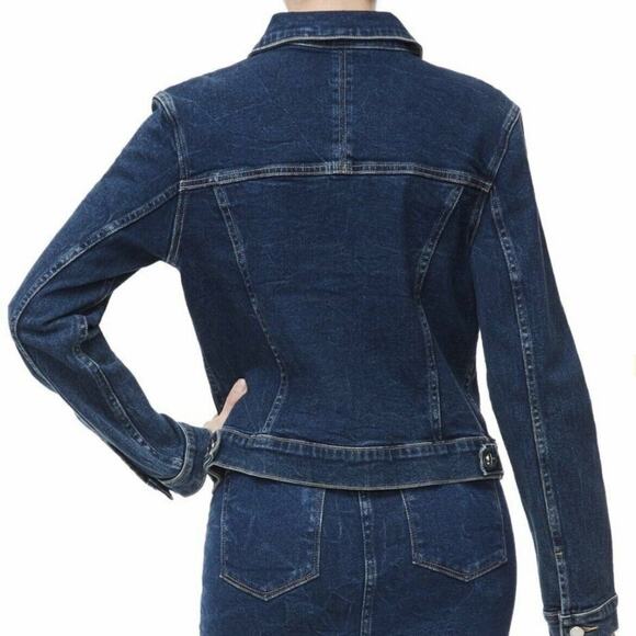 Good American The Fitted Blue Jean Jacket NWT Size 0 - Picture 2 of 12